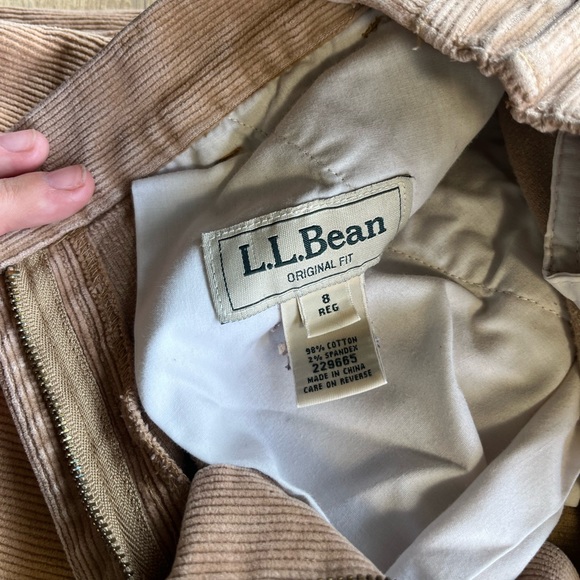 LLBean Corduroy peach pants with stretch waist in back - Picture 3 of 3